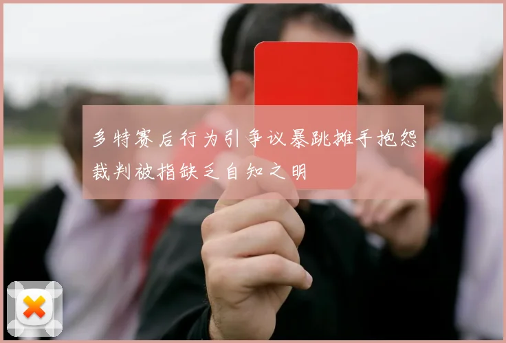 多特赛后行为引争议暴跳摊手抱怨裁判被指缺乏自知之明
